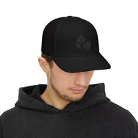 Thrive Leaves Trucker Hat Black Logo
