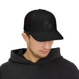 Thrive Leaves Trucker Hat Black Logo