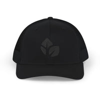 Thrive Leaves Trucker Hat Black Logo