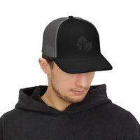Thrive Leaves Trucker Hat Black Logo