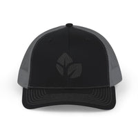 Thrive Leaves Trucker Hat Black Logo