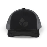 Thrive Leaves Trucker Hat Black Logo