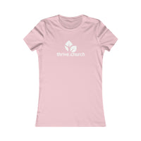 Women's White Print Thrive Tee