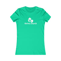 Women's White Print Thrive Tee